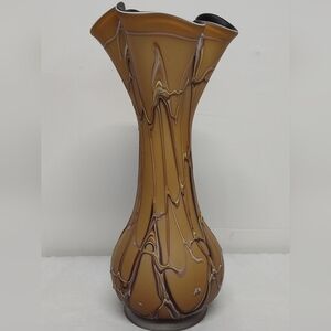 Large 17” Hand Blown Baijan Essie Zareh Signed Multi-Layer Exotic Art Glass Vase